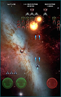 Galaxaoids battlling the enemy, Galaxian style